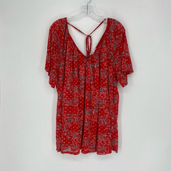 Siren Lily Short Sleeve V-Neck Peasant Top Size 2X - Picture 2 of 7